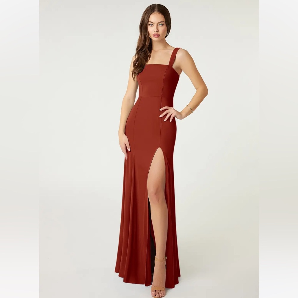Azazie Rust Red Wedding Dress